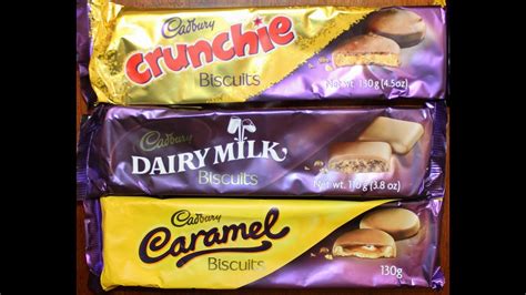 From Canada Cadbury Caramel Biscuits Crunchie Biscuits And Dairy Milk Biscuits Review Youtube