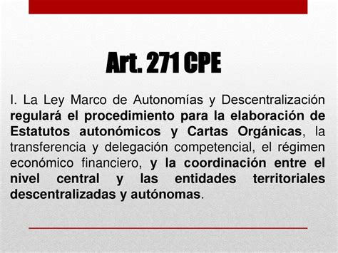 Ley Marco de Autonomías y Descentralización Andrés Ibañez ppt descargar