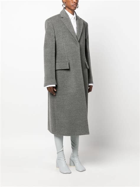 Jil Sander Single Breasted Virgin Wool Coat Grey FARFETCH