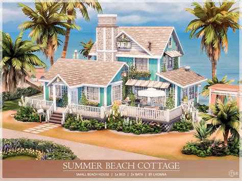 The Sims Resource Summer Beach Cottage No Cc Sims Beach House