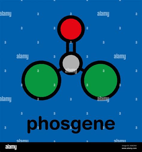 Phosgene molecule. Common chemical reagent, also used as chemical ...