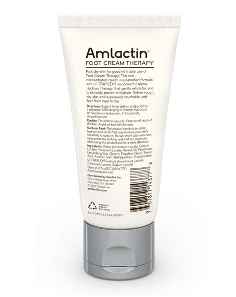 Amlactin Foot Repair Cream Therapy 3 Oz 15 Lactic Acid Softens Feet Hydrates Cracked Dry