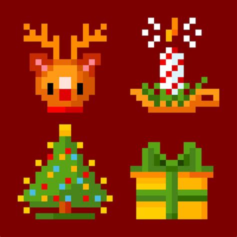 Vectores E Ilustraciones De Pixel Art Navidad Para Descargar Gratis