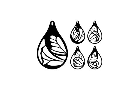 Teardrop Butterfly Earring Svg Grafik Von Manggala Gentamas Creative