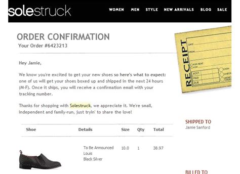 order  shipped email template williamson gaus