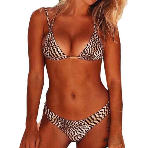 Snowshine Ylw Sexy Mujer Leopardo Bikini Set Traje De Ba O Push