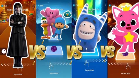 Wednesday 🆚 Pocoyo 🆚 Oddbods 🆚 Pinkfong Tiles Hop Youtube