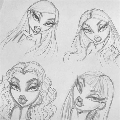 Drawing Bratz Doll Face Template