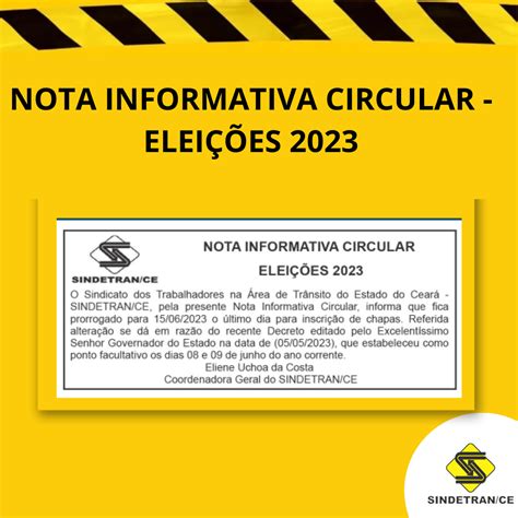 Nota Informativa Circular Elei Es Sindetran Ce