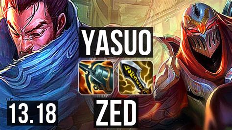 YASUO Vs ZED MID 8 0 3 1000 Games Legendary KR Master 13 18