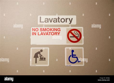 Pictogram On Toilet Door Lavatory Inside Airplane Stock Photo Alamy