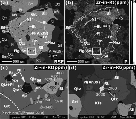 Bse Images And An X Ray Elemental Map Of Garnet Bearing Domain In A