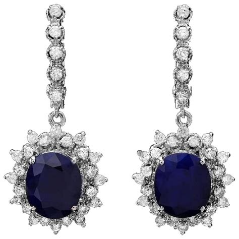 Exquisite Carat Natural Sapphire And Diamond Karat Solid Gold