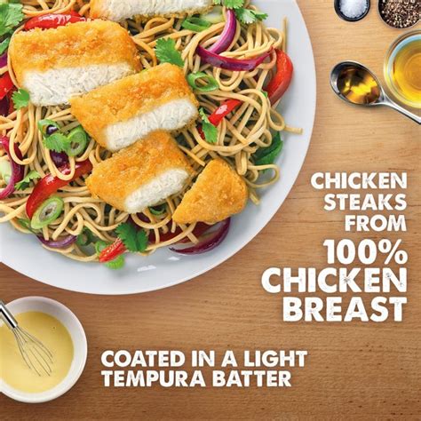 Birds Eye 2 Crispy Tempura Battered Chicken Breast Steaks Ocado