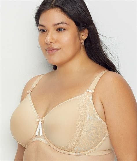 ELOMI Nude Plus Size Amelia Band Less Spacer Molded Bra US 34L UK