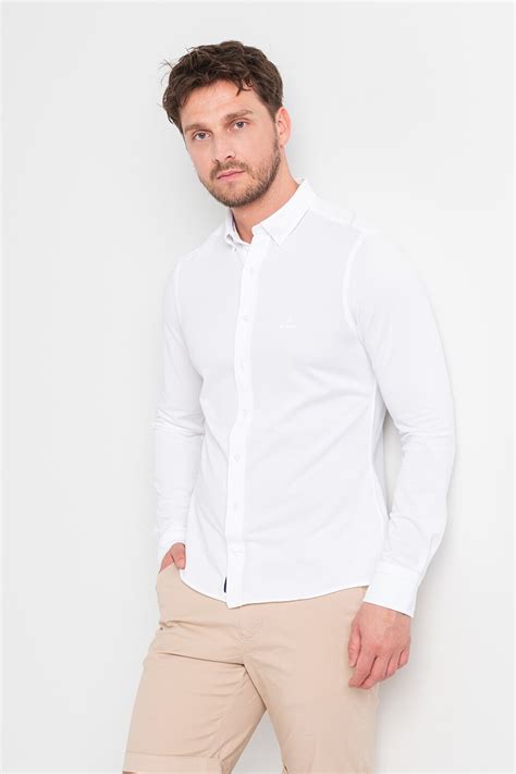 Gant Camasa Slim Fit Cu Guler Fixat Cu Nasturi Alb Xl Emag Ro