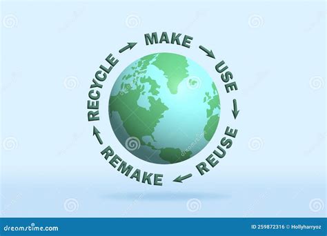 Circular Economy Make Use Reuse Remake Recycle With World Sustainable Consumption Stock