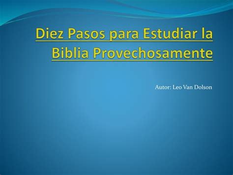 Como Estudiar La Biblia PPT