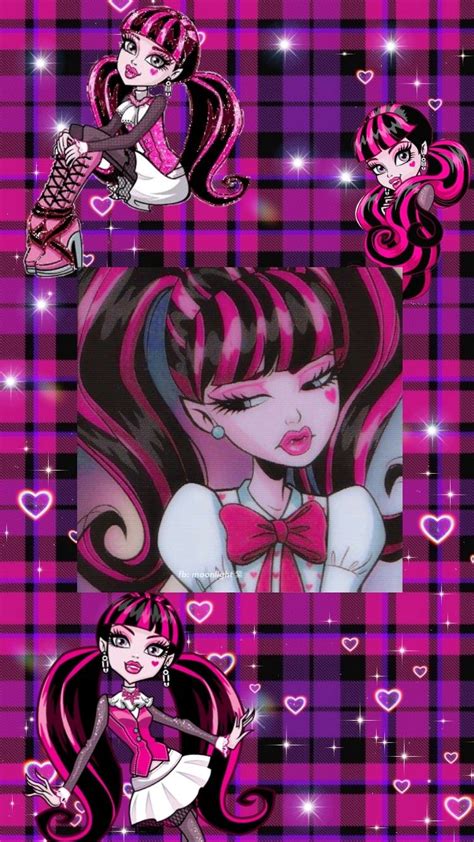 Aesthetic monster high phone wallpaper pink and black draculaura ...