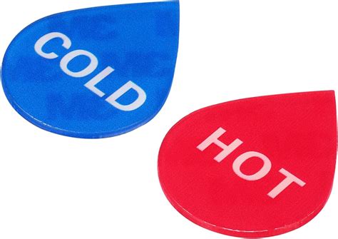 Amazon PATIKIL Self Stick Hot Cold Water Label 4 Pairs 8 Pack Acrylic Drop Shape Sticker