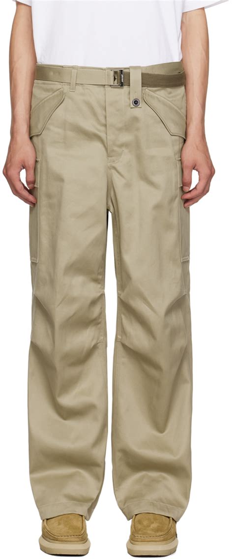 Sacai Beige Belted Cargo Pants Sacai