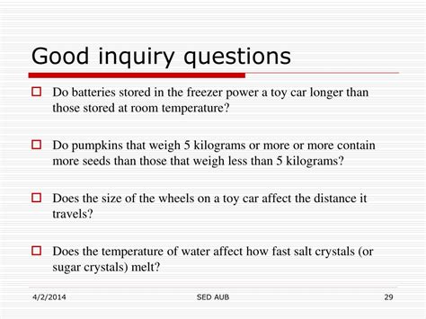 How To Write An Inquiry Question Science