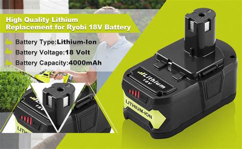 P Ah Replacement Battery Compatible With Ryobi Battery V