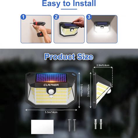 Led Solar Power Pir Motion Sensor Wall Light Outdoor Garden