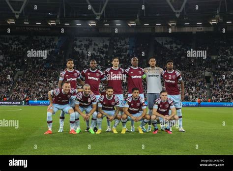 West Ham United team lineup during the UEFA Europa Conference League ...