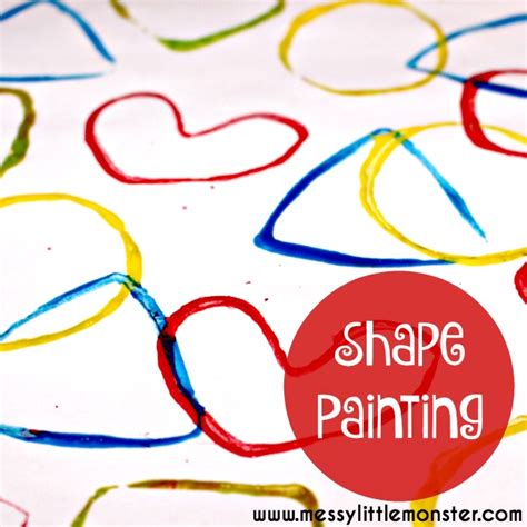 2D Shape Painting for Toddlers and Preschoolers - Messy Little Monster