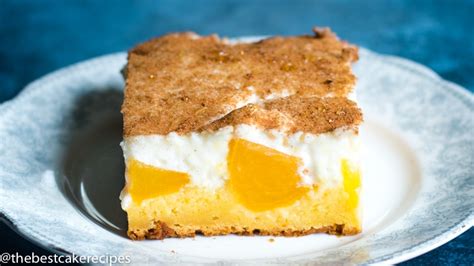 Peaches And Cream Cake Recipe With Cream Cheese Topping