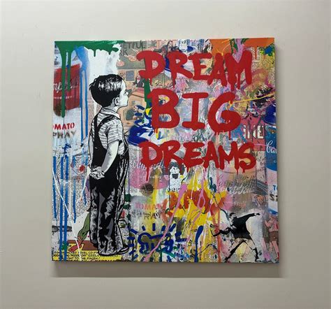 Banksy Artwork, Wall Art, Office Decor, Dream Big Graffiti, Living Room ...