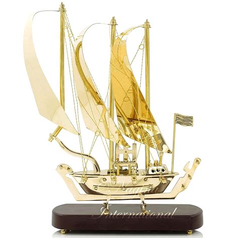 Sea Caravel Ship Old Model Solid Brass Handcrafted Replica Detailed