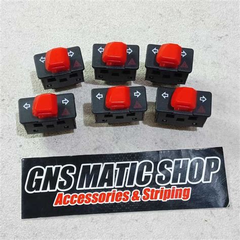 Jual Tombol Saklar Sein Sen Sign Hazard Honda Merah Ukuran 30mm