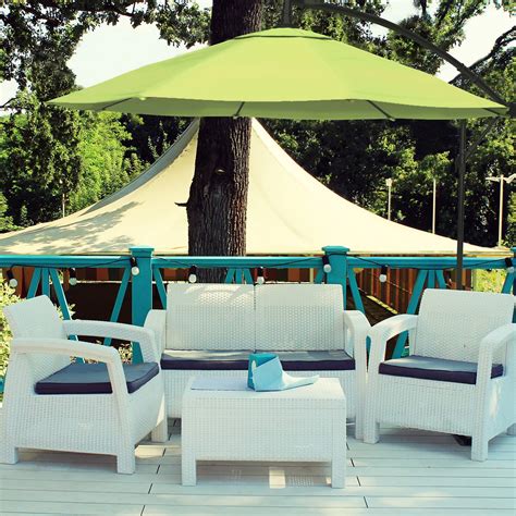 Pure Garden 10 Ft Offset Patio Umbrella Lime Green 50 102 Lg Best Buy