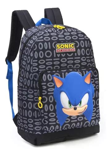 Morral Escolar Luxcel Mochila De Costas Sonic Argolas Preto Escolar