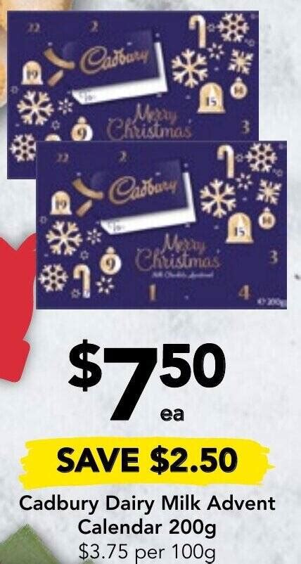 Cadbury Dairy Milk Advent Calendar 200g Offer At Drakes