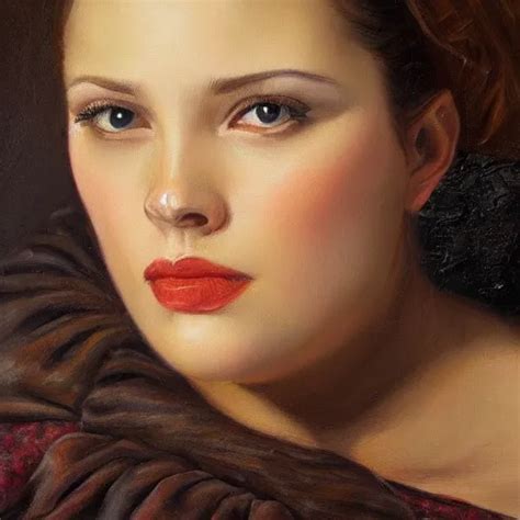 Krea A Portrait Of An Assertive And Heavy Beautiful Woman Oil