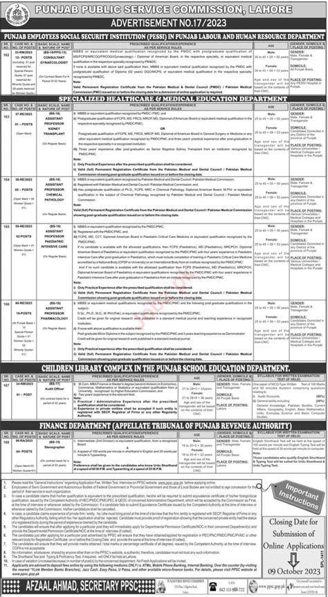 Latest Ppsc Lahore Jobs Job Advertisement Pakistan