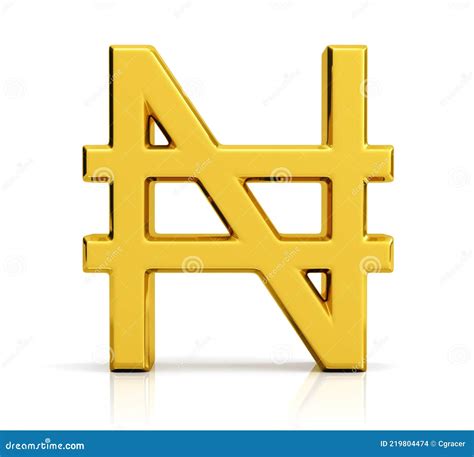 Nigerian Naira Symbol Isolated On White Background Stock Photo