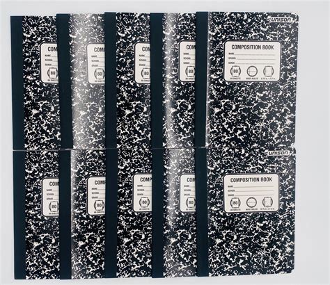 10 Pack Unison Composition Book 80 Sheets Wide Ruled 975 X 75 Inch