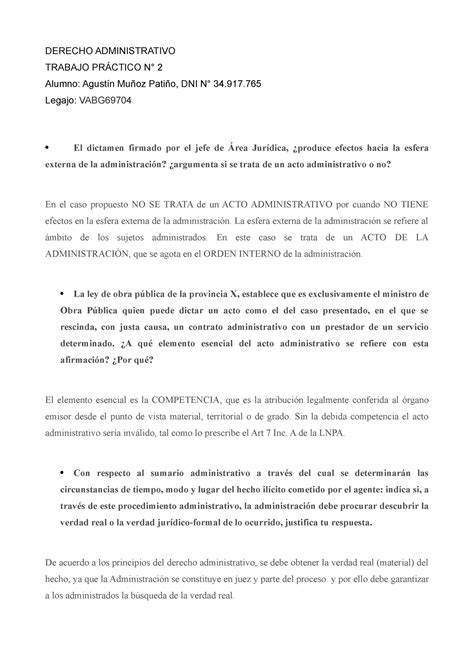 Tp Admin S Tp Aprobado Derecho Administrativo Trabajo