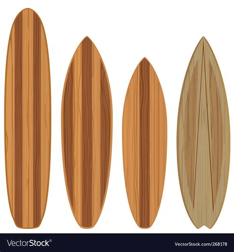 Wooden Surfboards Royalty Free Vector Image Vectorstock