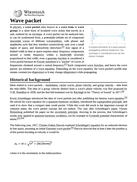 Wave Packet | PDF | Waves | Applied And Interdisciplinary Physics