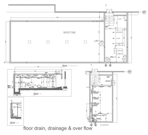 Floor Drain With Drainage System And Overflow Detail In DWG File Cadbull