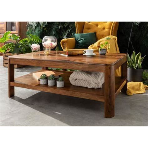 Table Basse X Cm Bois Massif De Palissandre Cir Noisette