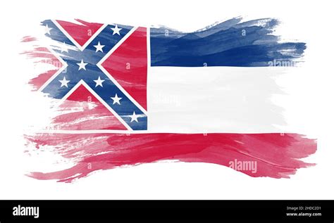 Trazo De Pincel De La Bandera Del Estado De Mississippi Fondo De La