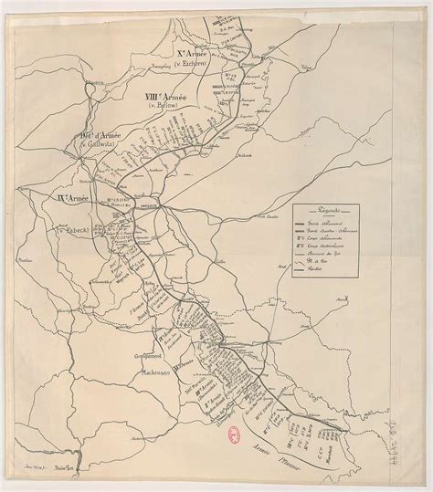 Carte du front oriental avec indication des positions des unités