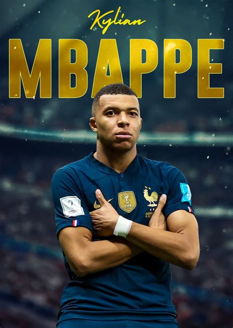 Buy Printable Kylian Mbappe Poster With Football Titles High Online in ...