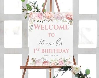 Birthday Welcome Sign Printable Editable Corjl Template Etsy